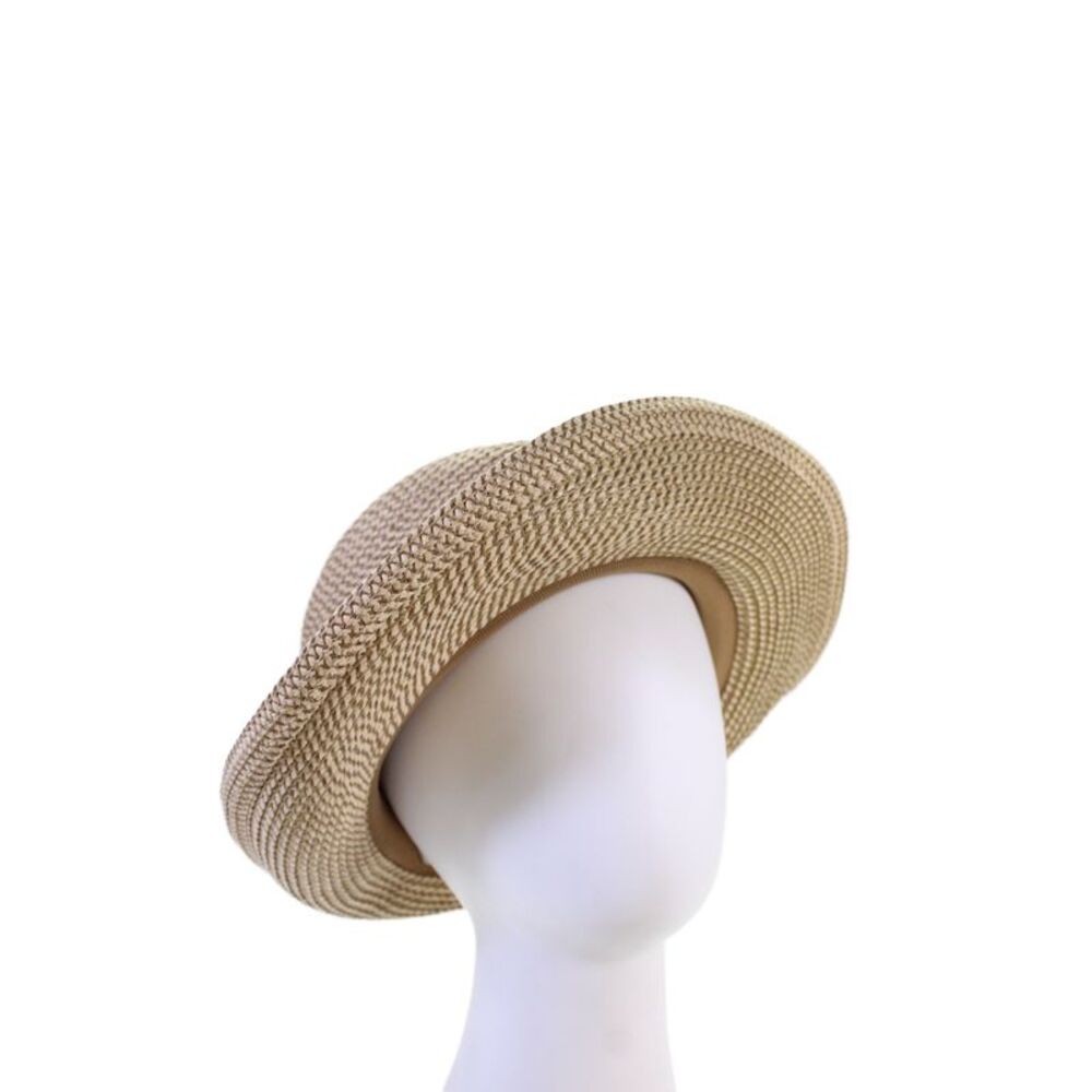 Eric Javits Womens Straw Banded Fedora Hat Brown Size One Size